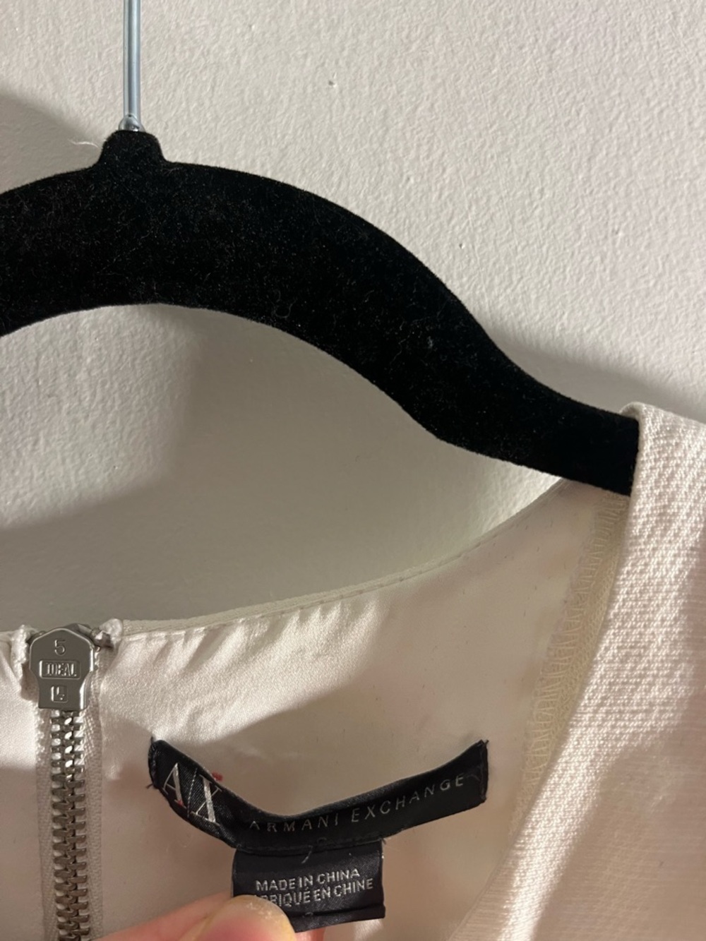 Armani Exchange Cream Textured Sleeveless Dress - Picture 10 of 13